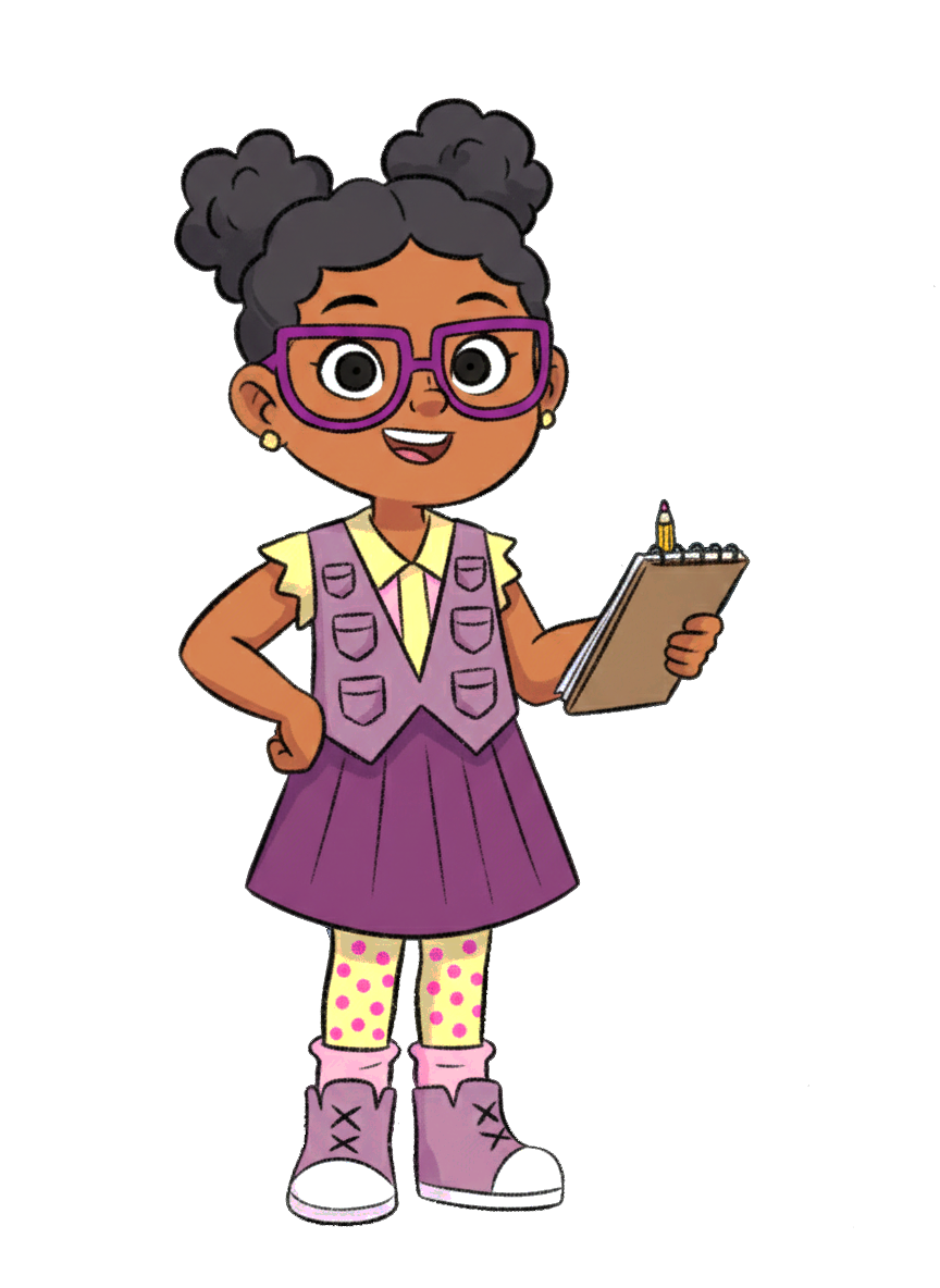 Casey the Pet Detective with her notebook